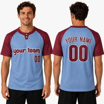 Personalized Philadelphia Two-Button Baseball Jersey – Alternate Style, Custom Name & Number for Men, Women & Youth-1