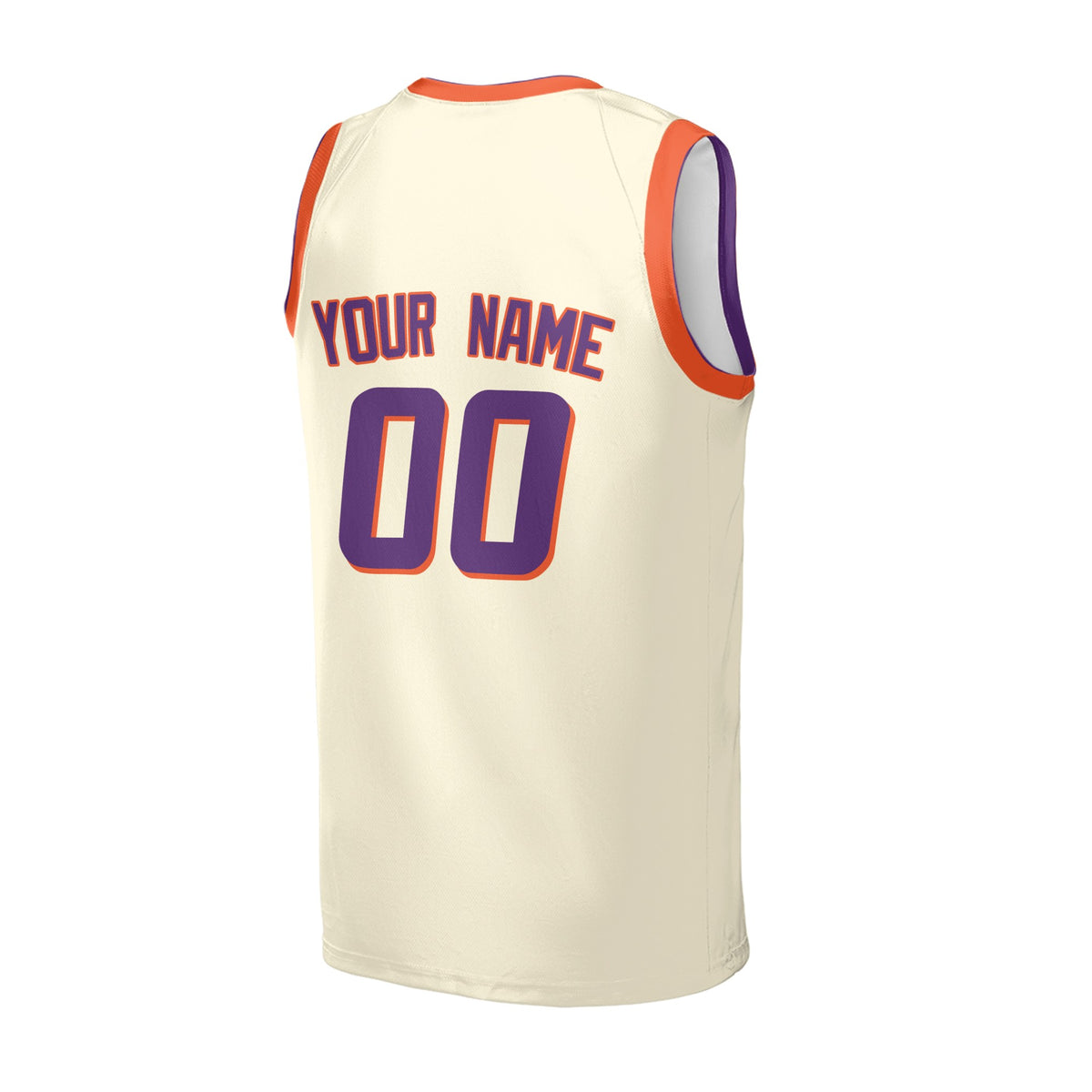 Personalized Phoenix Basketball Jersey – Cream Chain-Stitch Style, Custom Name & Number for Kids, Youth & Adults-4