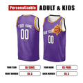Personalized Phoenix Basketball Jersey – Purple Classic Style, Custom Name & Number for Kids, Youth & Adults-2