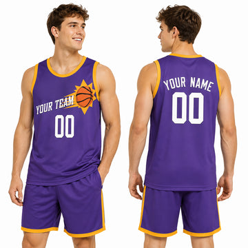 Personalized Phoenix Basketball Jersey – Purple Classic Style, Custom Name & Number for Kids, Youth & Adults-1