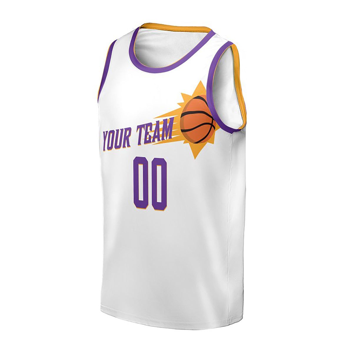 Personalized Phoenix Basketball Jersey – White Classic Style, Custom Name & Number for Kids, Youth & Adults-3