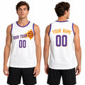 Personalized Phoenix Basketball Jersey – White Classic Style, Custom Name & Number for Kids, Youth & Adults-1