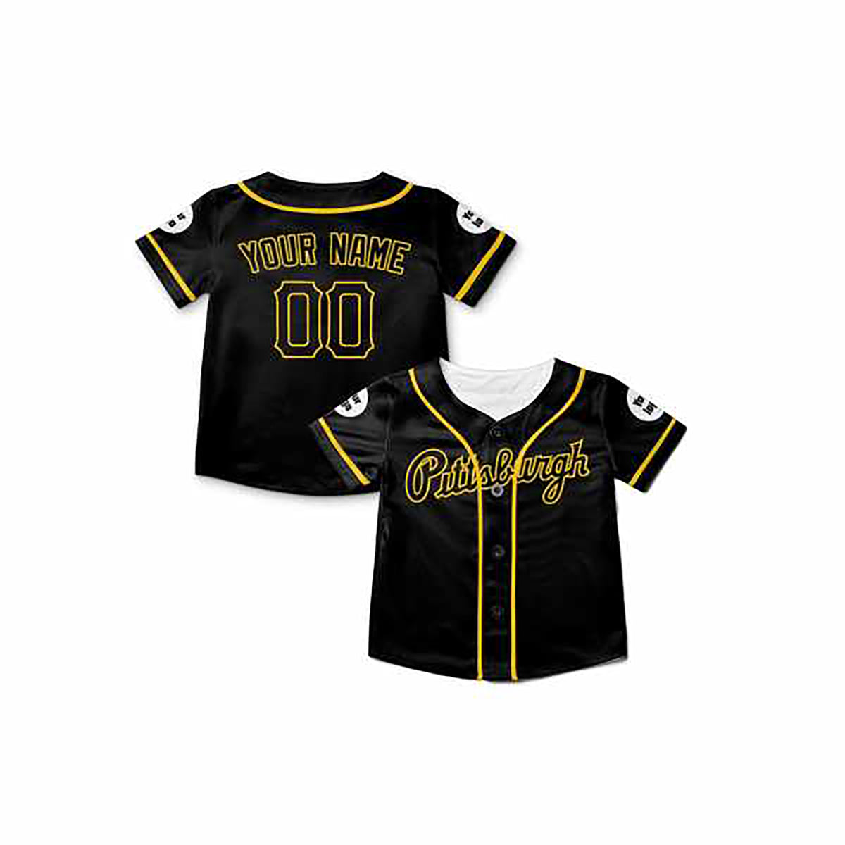 Personalized Pittsburgh Baseball Jersey – Black City Style, Custom Name & Number for Kids & Adults-8