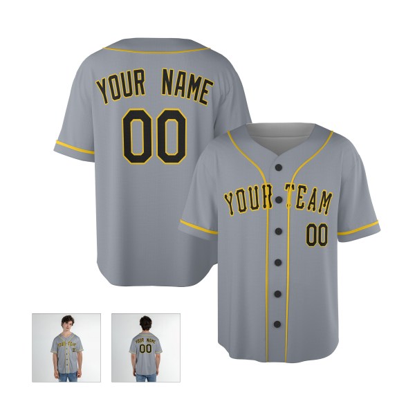 Personalized Pittsburgh Gray City Baseball Jersey – Custom Name & Number-4