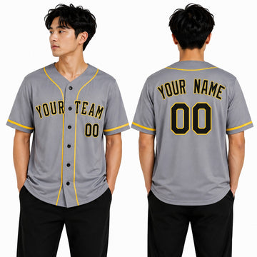 Personalized Pittsburgh Gray City Baseball Jersey – Custom Name & Number-1