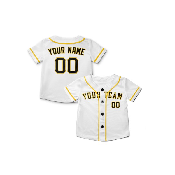 Personalized Pittsburgh White Baseball Jersey – Custom Name & Number, Kids & Adults-8