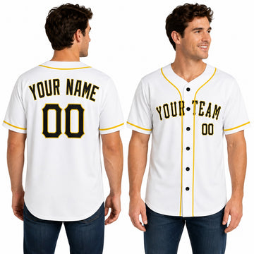 Personalized Pittsburgh White Baseball Jersey – Custom Name & Number, Kids & Adults-1