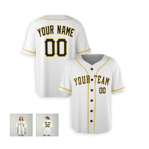 Personalized Pittsburgh White Baseball Jersey – Custom Name & Number, Kids & Adults-6