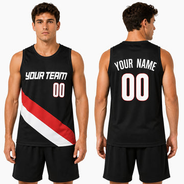 Personalized Portland Black Basketball Jersey – Custom Name & Number, Kids Youth Adults-1