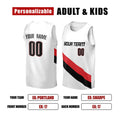 Personalized Portland White Basketball Jersey – Custom Name & Number, Kids Youth Adults-2