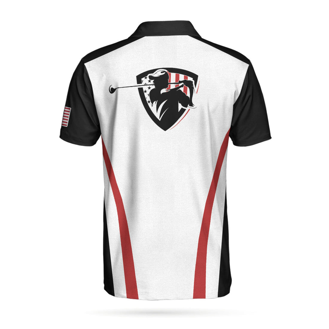 Custom Personalized Red And White American Flag Custom Polo Shirt, Champion Golfer Polo Shirt, Best Golf Shirt For Men