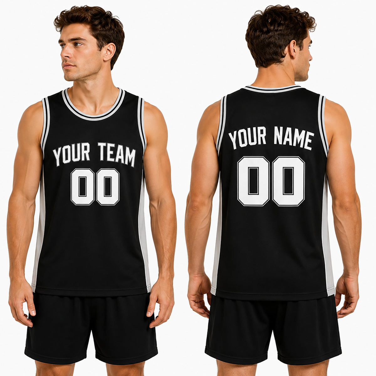 Personalized San Antonio Black Basketball Jersey – Custom Name & Number-1