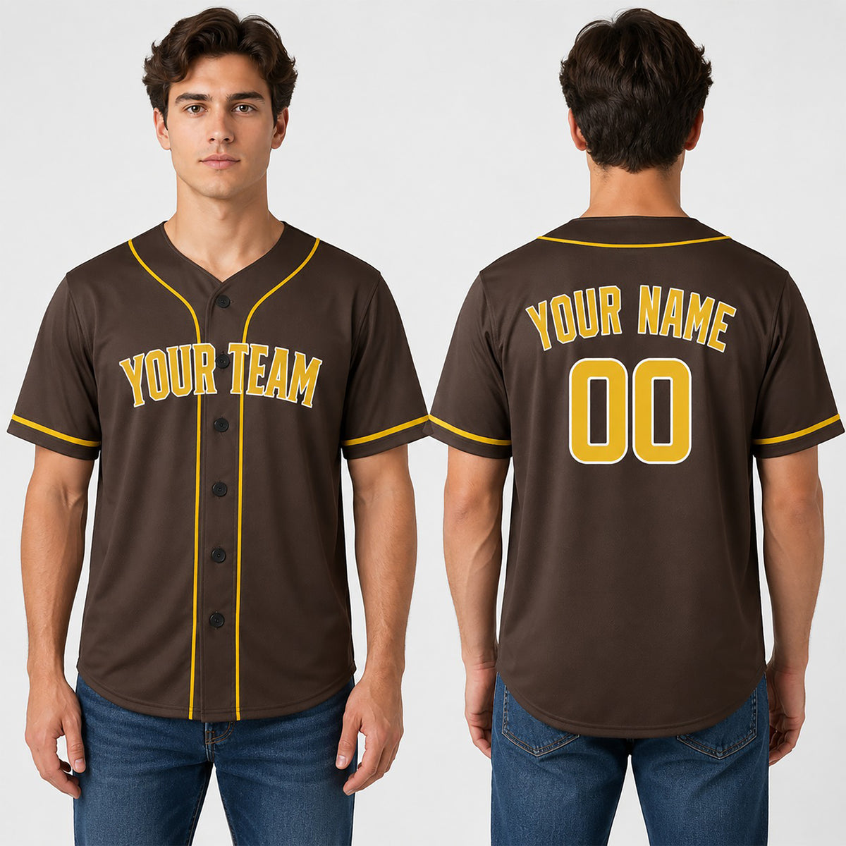 Personalized San Diego Baseball Jersey – Brown Alternate-Inspired Style, Custom Name & Number for Kids & Adults-1