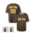 Personalized San Diego Baseball Jersey – Brown Alternate-Inspired Style, Custom Name & Number for Kids & Adults-4