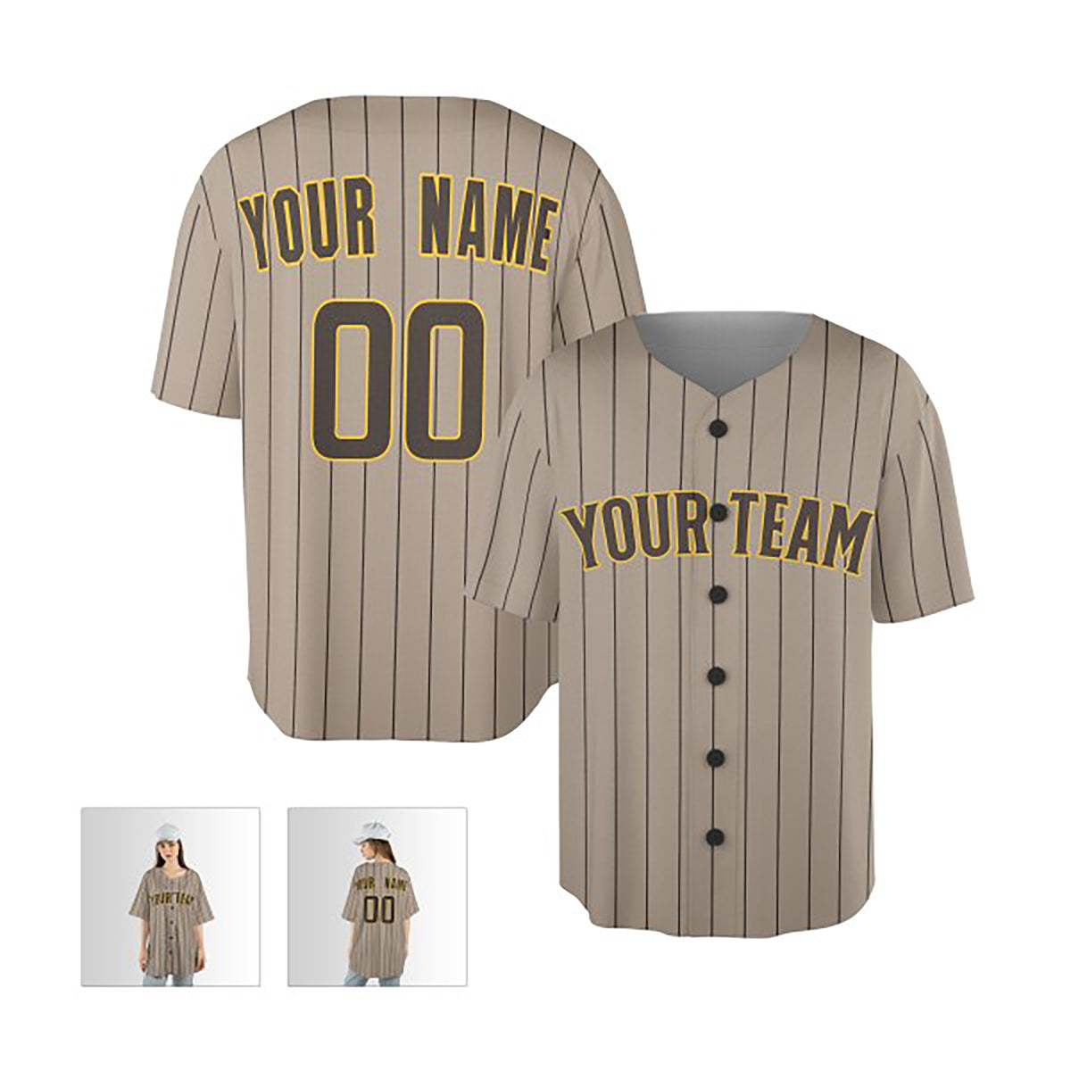 Personalized San Diego Baseball Jersey – Sand Alternate Style, Custom Name & Number for Kids & Adults-5