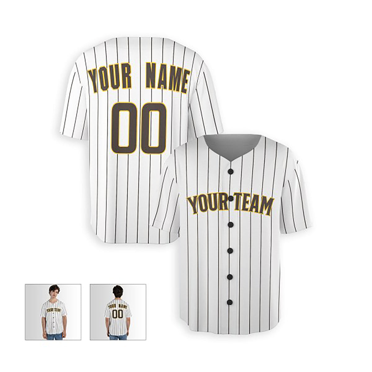 Personalized San Diego Baseball Jersey – White Alternate Style, Custom Name & Number for Kids & Adults-3
