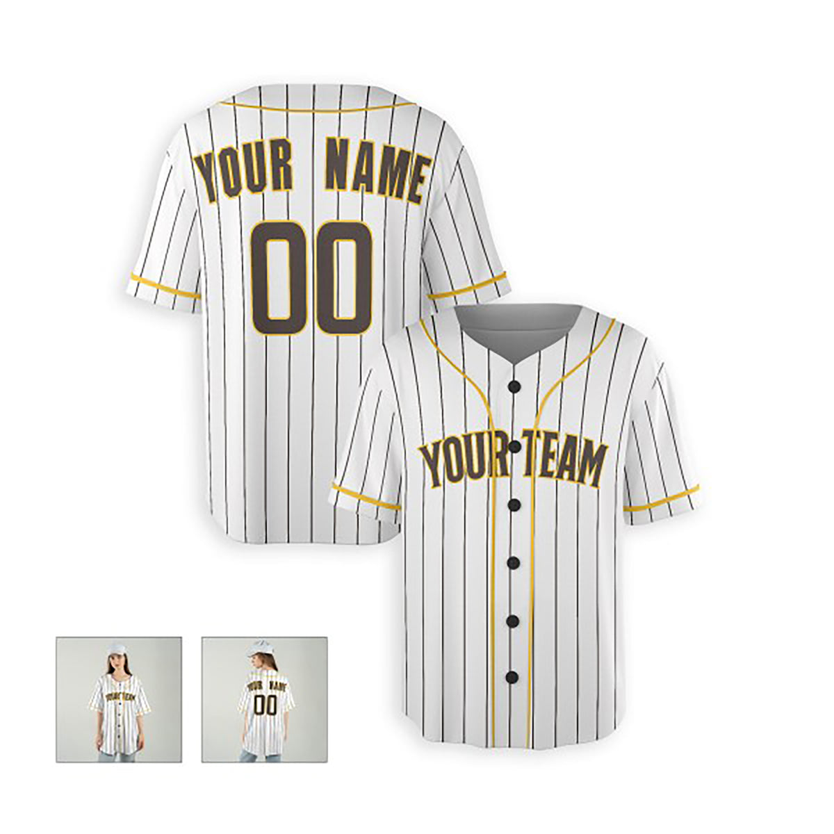 Personalized San Diego Baseball Jersey – White Alternate Style, Custom Name & Number for Kids & Adults-5