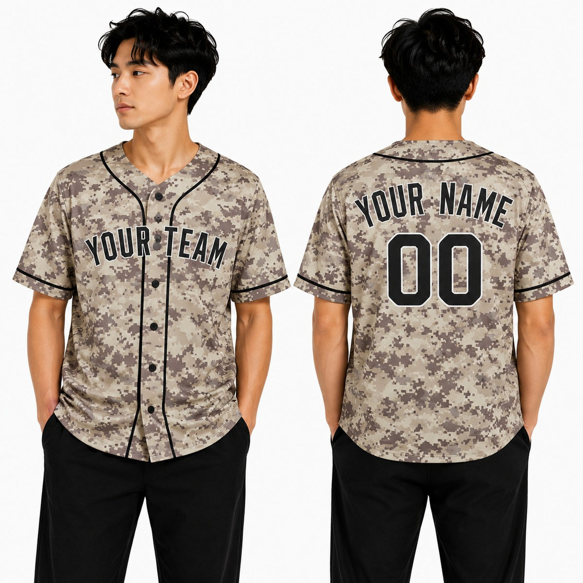 Personalized San Diego Camo Baseball Jersey – Custom Name & Number, Kids & Adults-1
