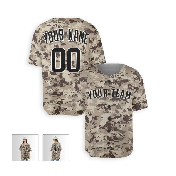 Personalized San Diego Camo Baseball Jersey – Custom Name & Number, Kids & Adults-5