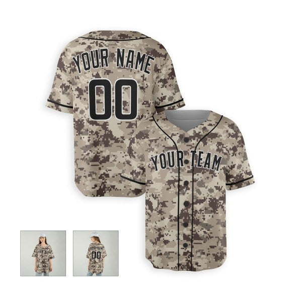 Personalized San Diego Camo Baseball Jersey – Custom Name & Number, Kids & Adults-6