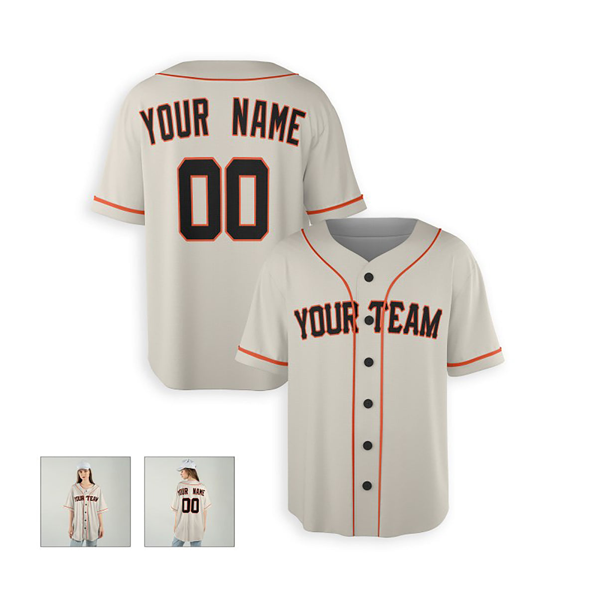 Personalized San Francisco Baseball Jersey – Cream Home-Inspired Style, Custom Name & Number for Kids & Adults-6