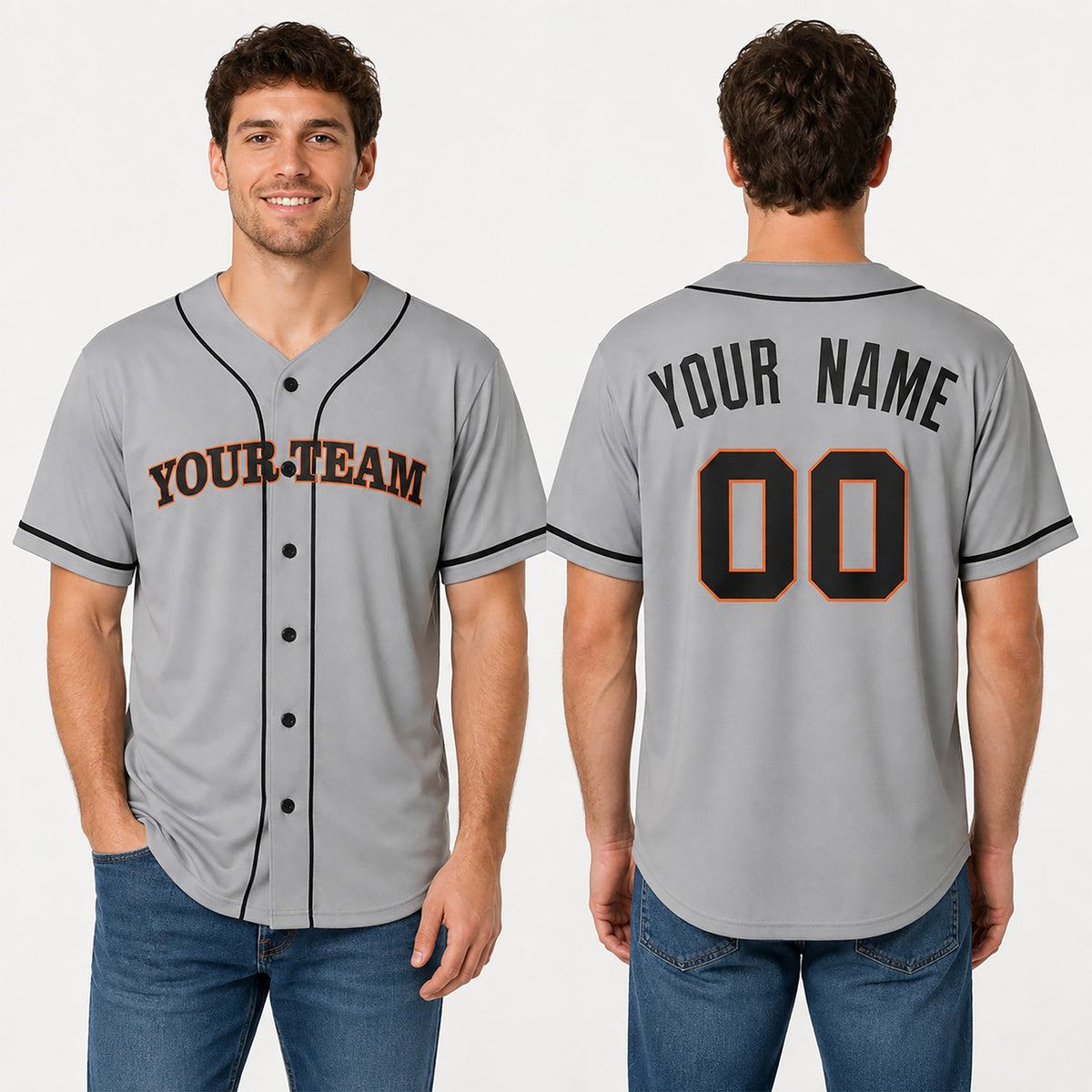 Personalized San Francisco Gray Mesh Baseball Jersey – Custom Name & Number-1