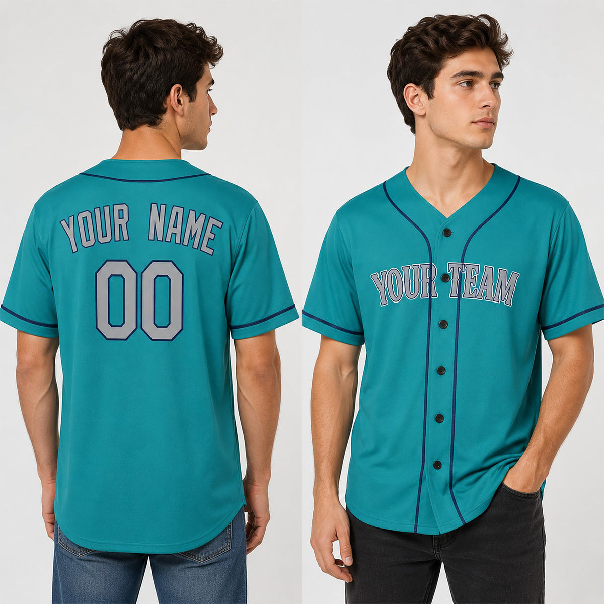 Personalized Seattle Baseball Jersey – Aqua Green Alternate Style, Custom Name & Number for Kids & Adults-1