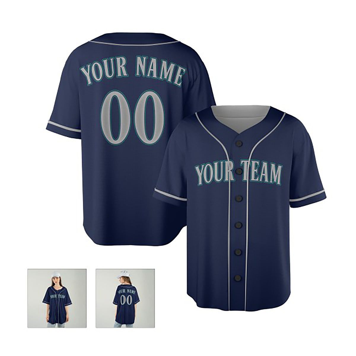Personalized Seattle Baseball Jersey – Navy Alternate Style, Custom Name & Number for Kids & Adults-6