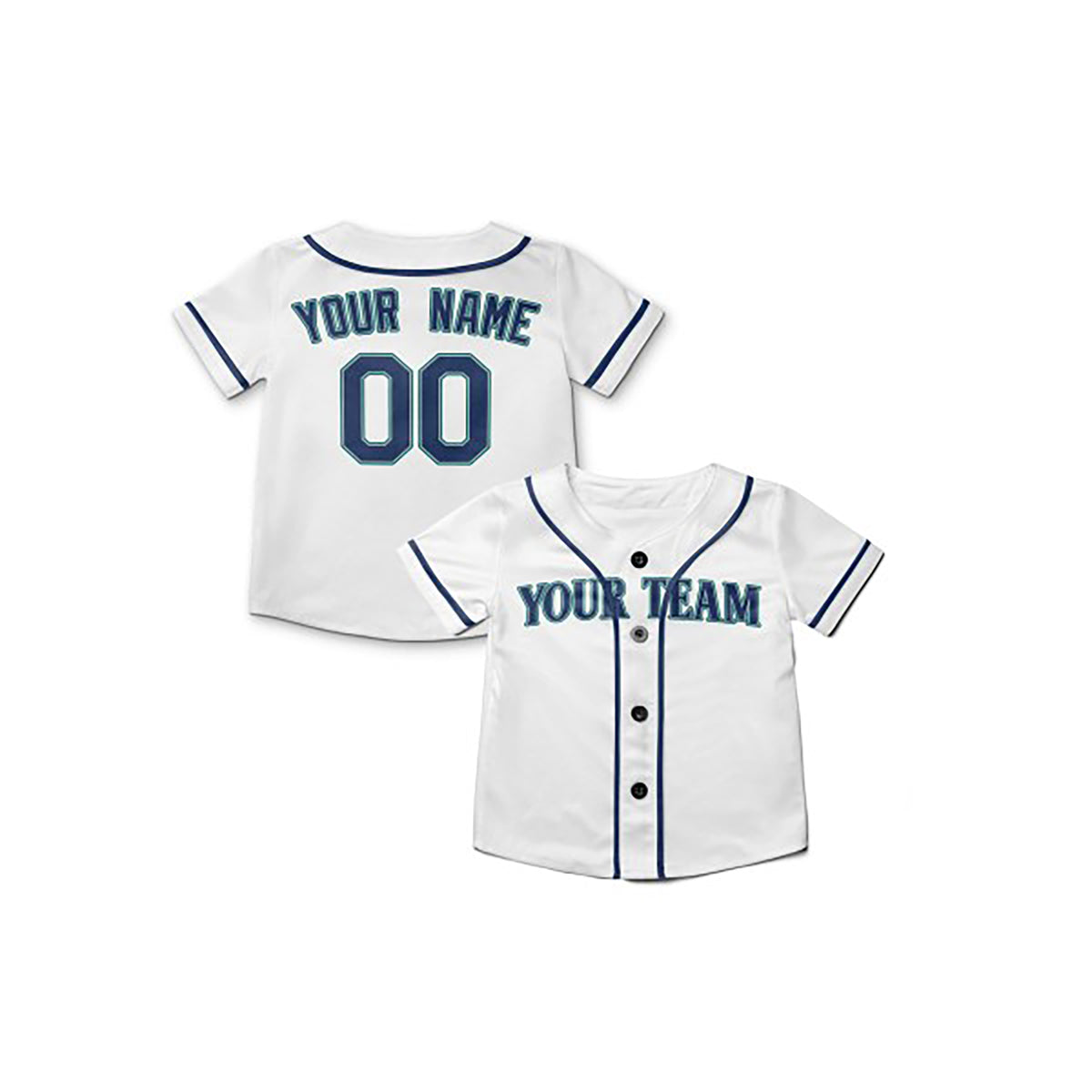 Personalized Seattle Baseball Jersey – White Home-Inspired Style, Custom Name & Number for Kids & Adults-8