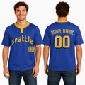 Personalized Seattle Two-Button Baseball Jersey – City-Inspired Style, Custom Name & Number for Men, Women & Youth-1