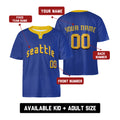Personalized Seattle Two-Button Baseball Jersey – City-Inspired Style, Custom Name & Number for Men, Women & Youth-2