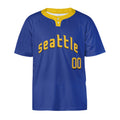 Personalized Seattle Two-Button Baseball Jersey – City-Inspired Style, Custom Name & Number for Men, Women & Youth-4