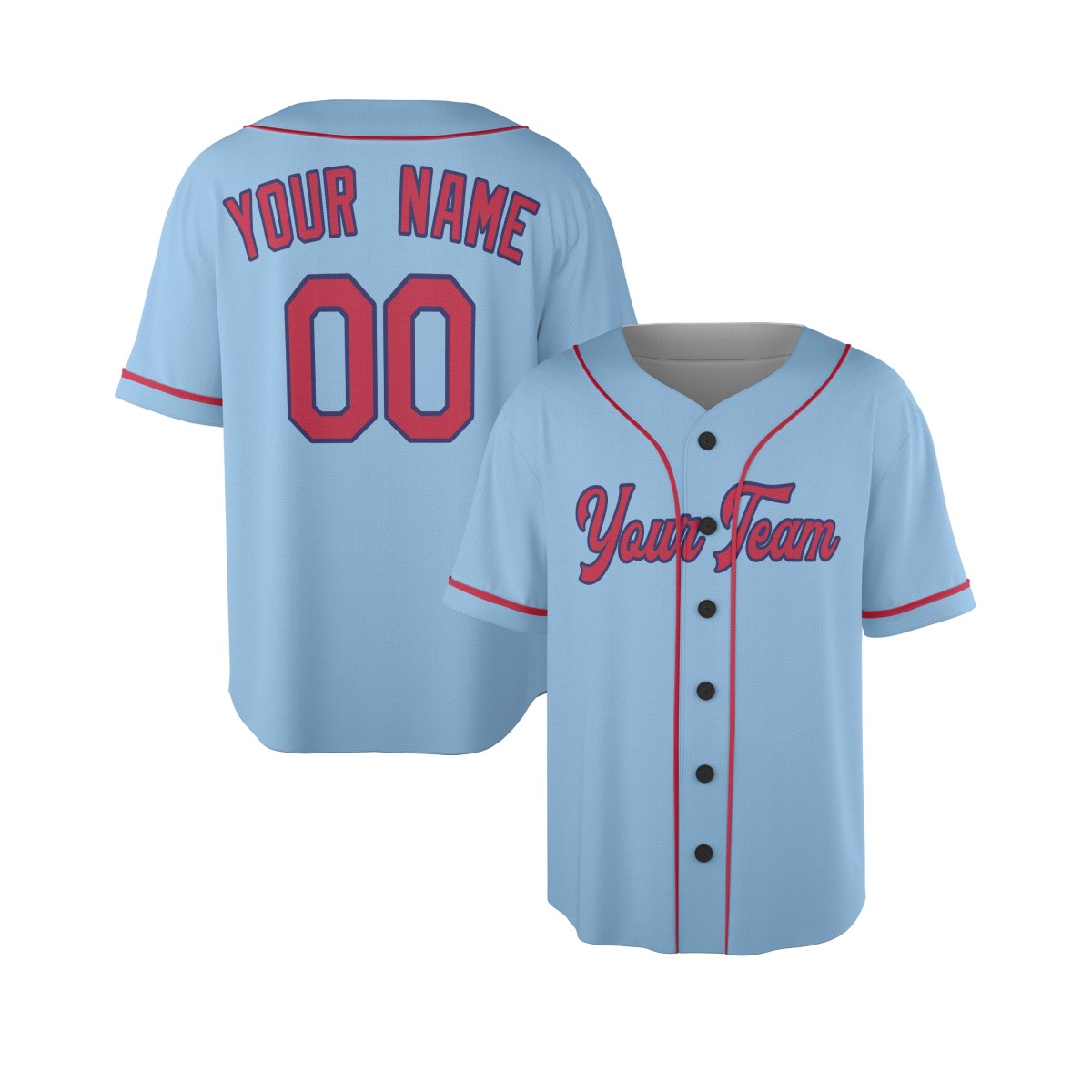 Personalized St. Louis Baseball Jersey – Light Blue Alternate Style, Custom Name & Number for Kids & Adults-4