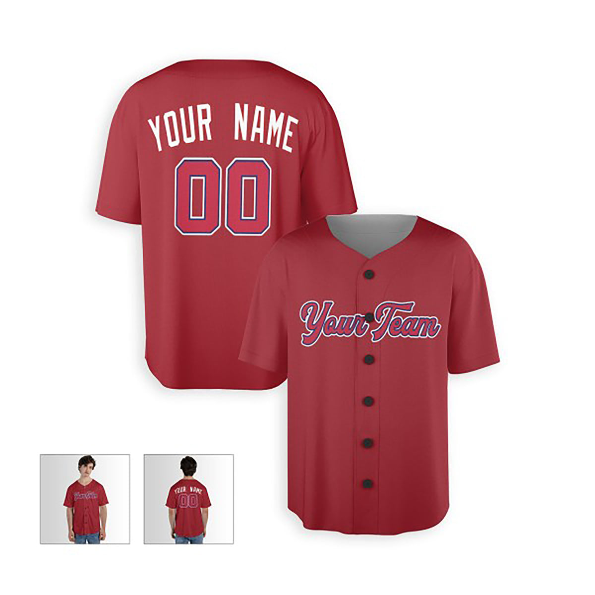 Personalized St. Louis Baseball Jersey – Red Alternate Style, Custom Name & Number for Kids & Adults-3