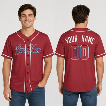 Personalized St. Louis Baseball Jersey – Red Alternate Style, Custom Name & Number for Kids & Adults-1
