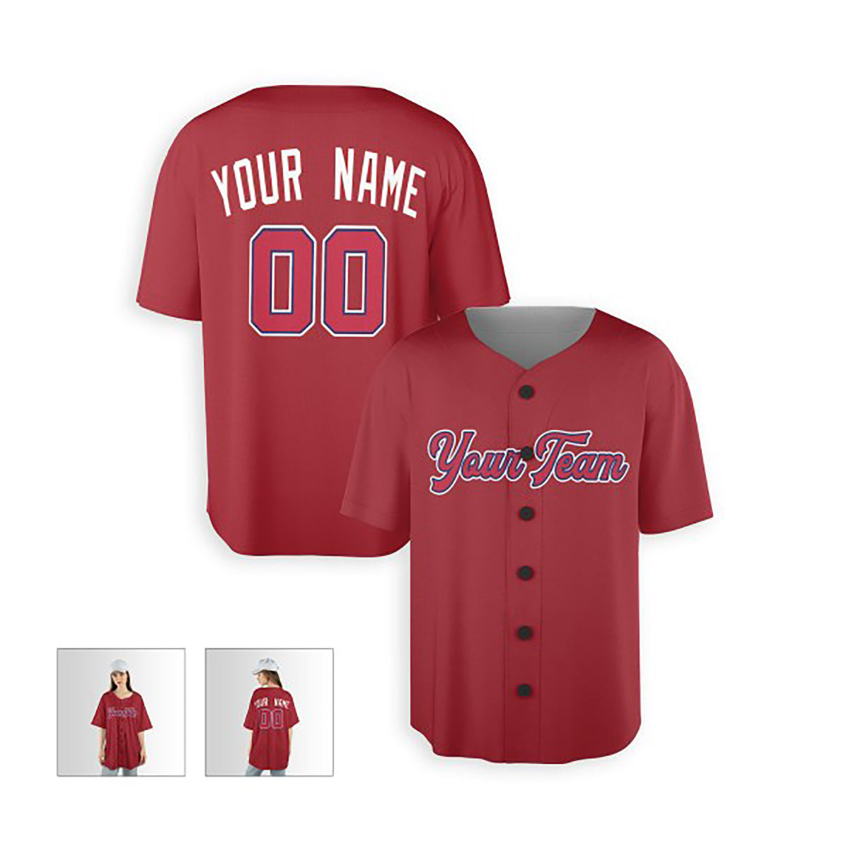 Personalized St. Louis Baseball Jersey – Red Alternate Style, Custom Name & Number for Kids & Adults-4