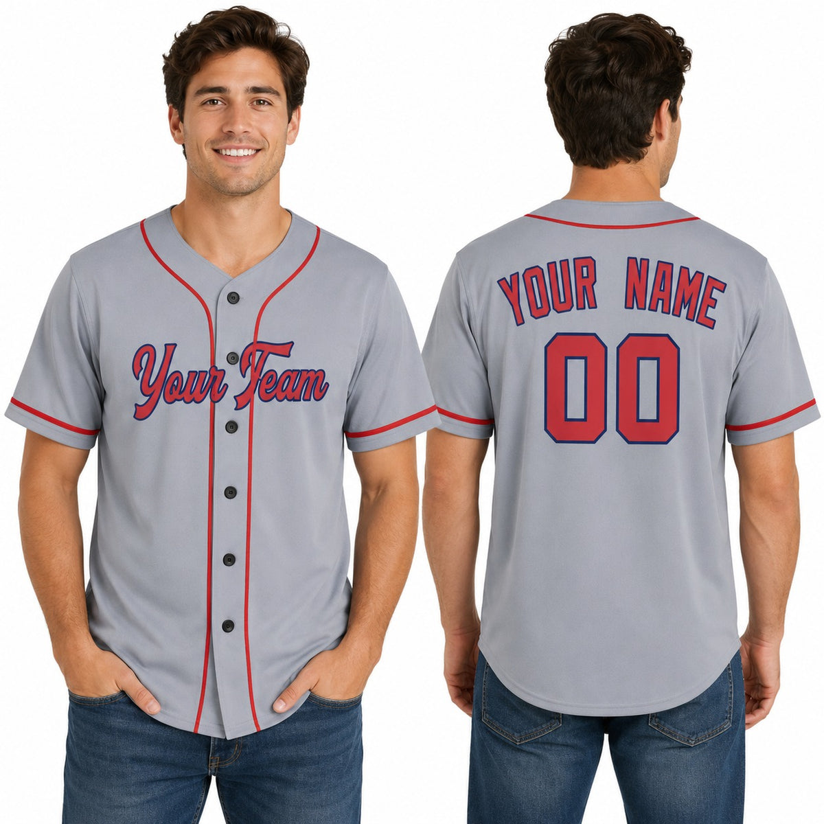 Personalized St. Louis Gray Baseball Jersey – Custom Name & Number, Kids & Adults-1