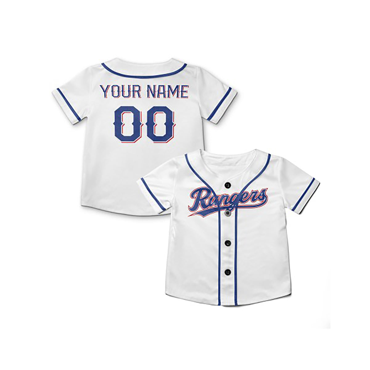 Personalized Texas Baseball Jersey – White Home-Inspired Style, Custom Name & Number for Kids & Adults-5