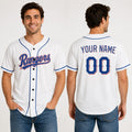 Personalized Texas Baseball Jersey – White Home-Inspired Style, Custom Name & Number for Kids & Adults-1