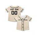 Personalized Texas Cream Baseball Jersey – Custom Name & Number, Kids & Adults-6