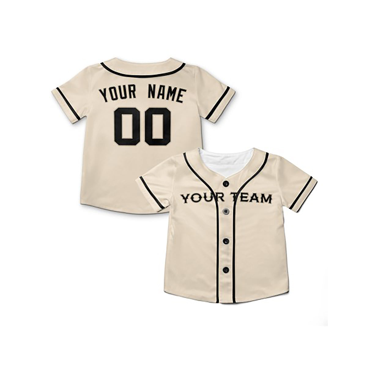 Personalized Texas Cream Baseball Jersey – Custom Name & Number, Kids & Adults-6