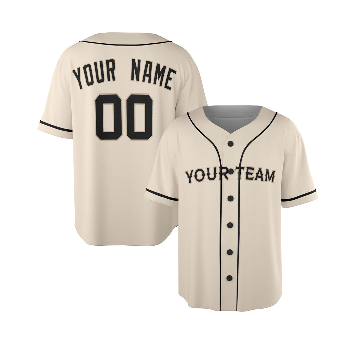 Personalized Texas Cream Baseball Jersey – Custom Name & Number, Kids & Adults-4