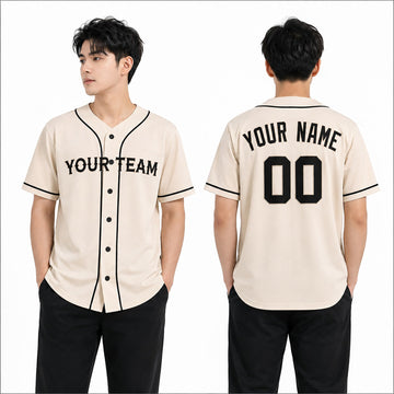 Personalized Texas Cream Baseball Jersey – Custom Name & Number, Kids & Adults-1