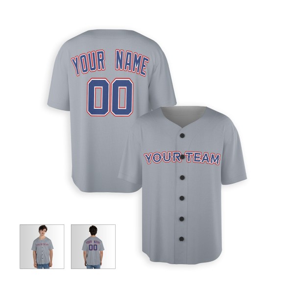 Personalized Texas Gray Baseball Jersey – Custom Name & Number, Kids & Adults-4
