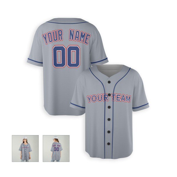 Personalized Texas Gray Baseball Jersey – Custom Name & Number, Kids & Adults-3