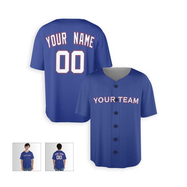 Personalized Texas Royal Blue Baseball Jersey – Custom Name & Number-3