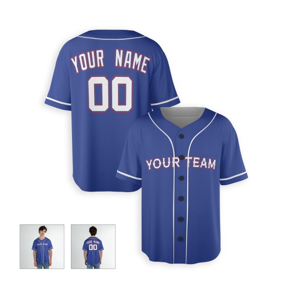Personalized Texas Royal Blue Baseball Jersey – Custom Name & Number-4