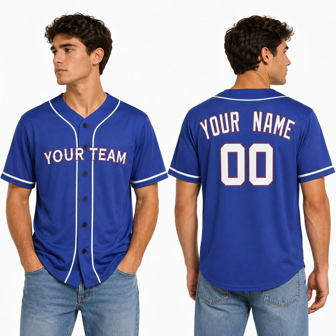 Personalized Texas Royal Blue Baseball Jersey – Custom Name & Number-1