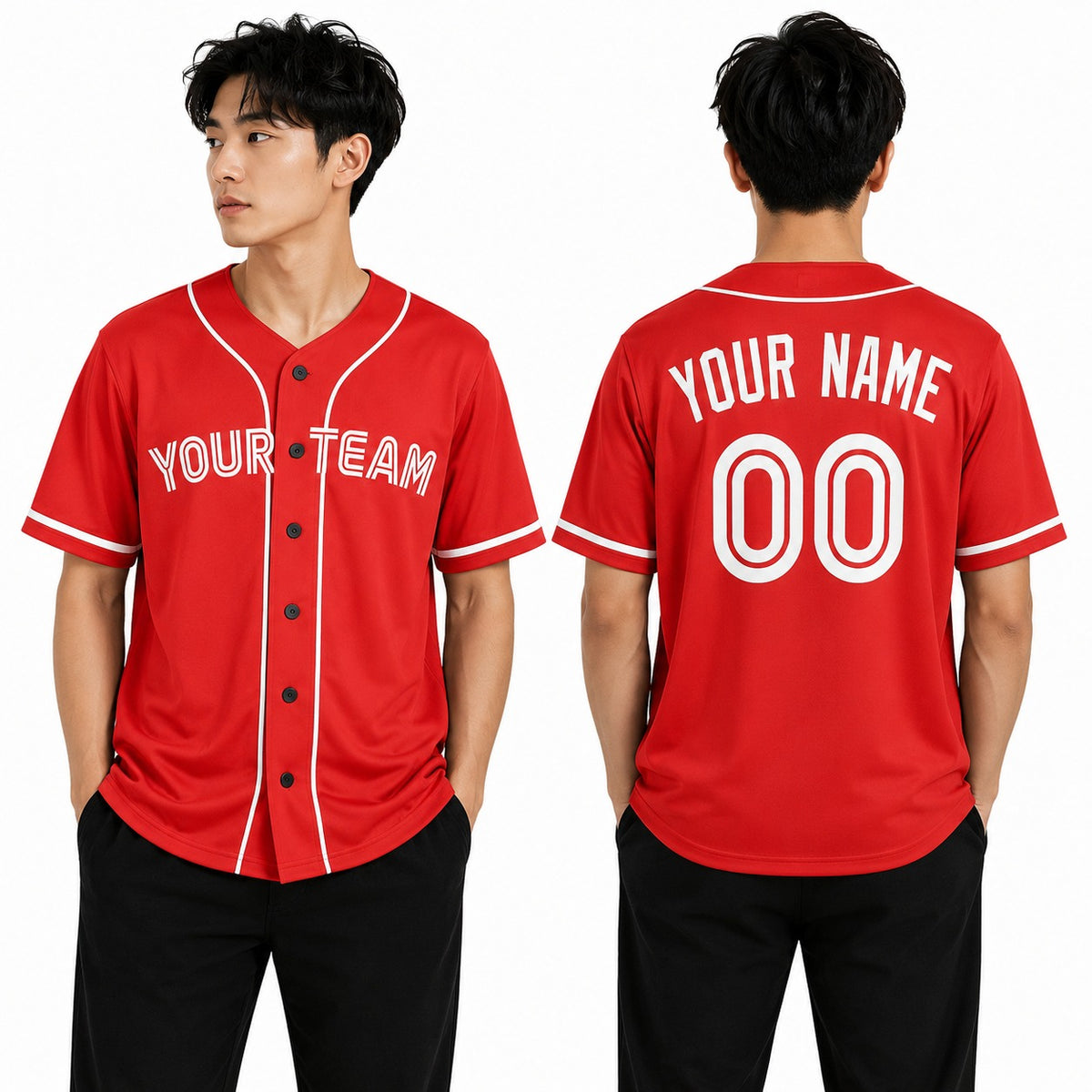 Personalized Toronto Red Baseball Jersey – Custom Name & Number, Kids & Adults-1
