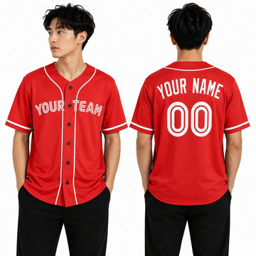Personalized Toronto Red Baseball Jersey – Custom Name & Number, Kids & Adults-1